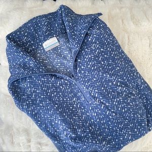 COLUMBIA blue pattern quarter zip fleece
